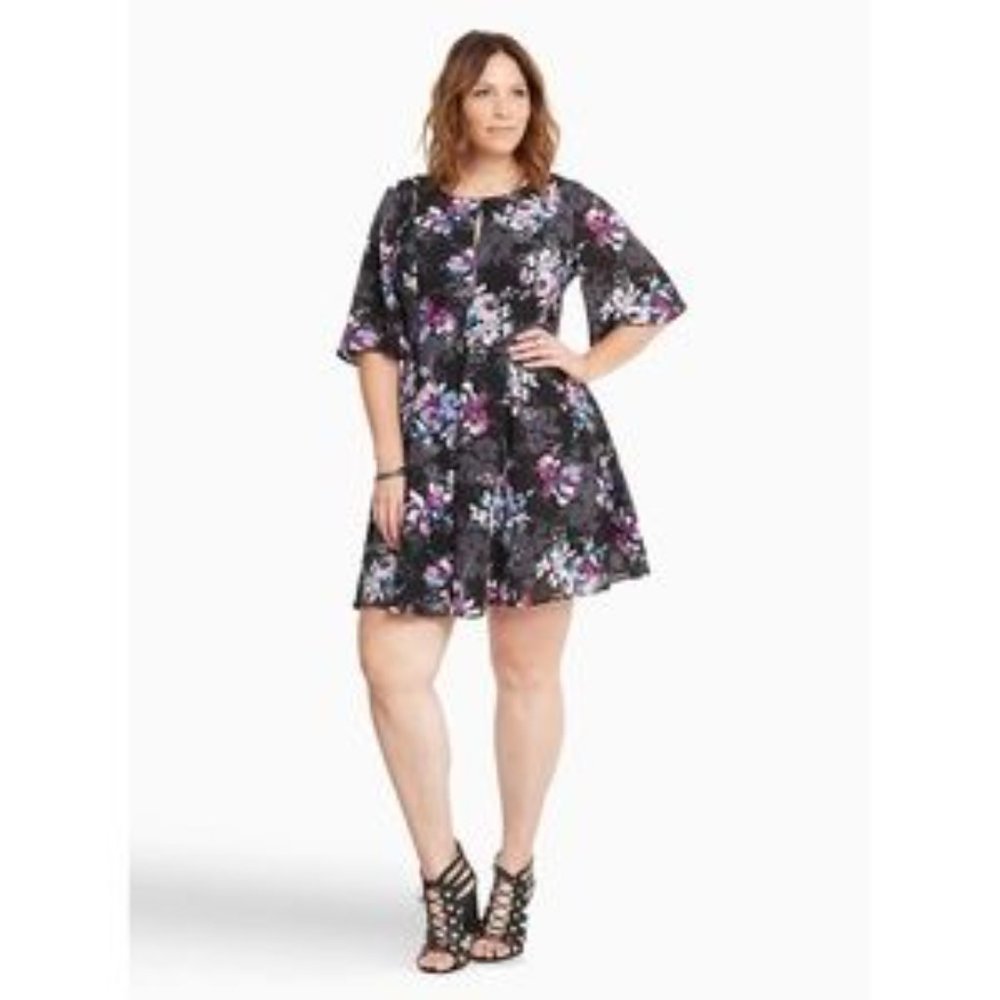 Floral Black Dress